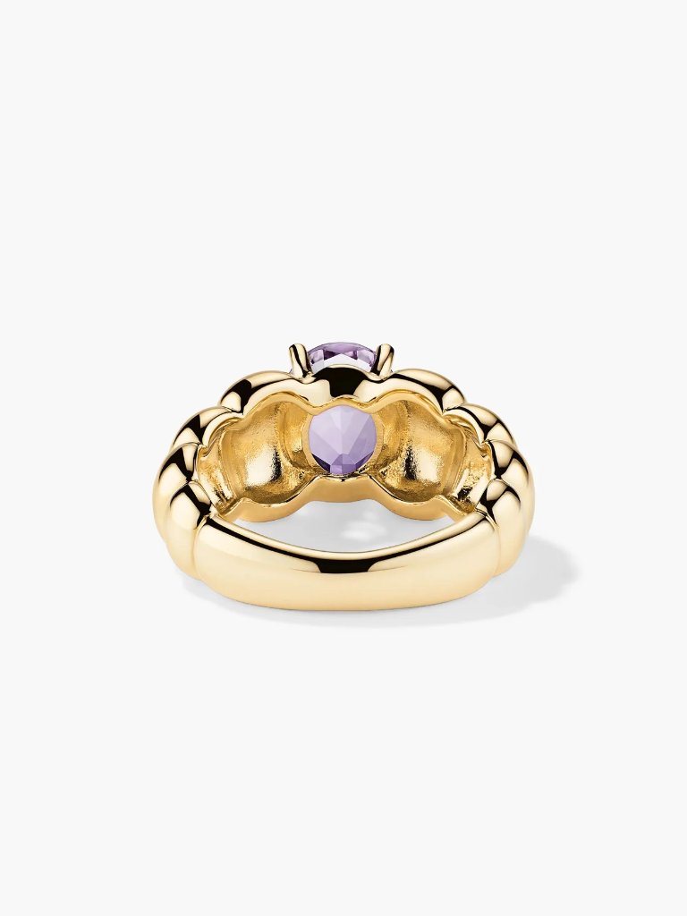 Mejuri 14k Gold Puffy Charlotte Amethyst Ring - Size 6 — image 7 of 8